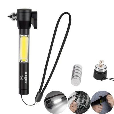 EMERGENCY 4-IN-1 CUTTER, HAMMER, LIGHT, AND MAGNET