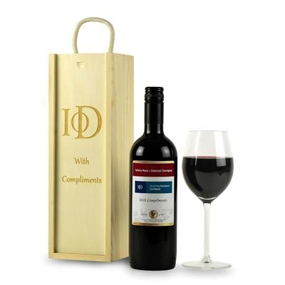 PERSONALISED RED WINE with an Engraved Wood Gift Box Branded Own Label