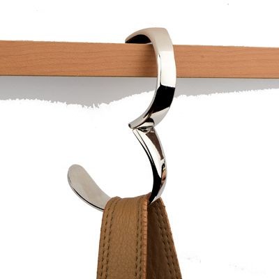 HANDBAG HANGER HOOK & BRACELET in Silver Metal