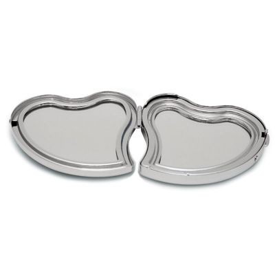 HEART SHAPE HANDBAG MIRROR in Silver Chrome Metal