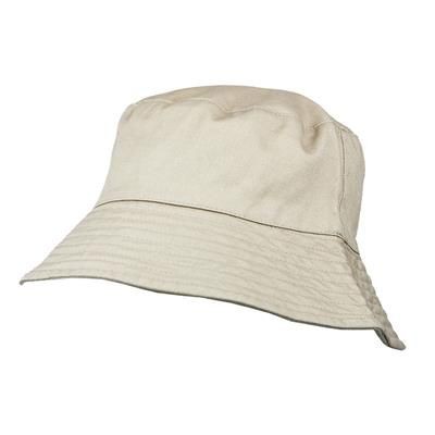 100% WASHED CHINO COTTON BUCKET HAT in Natural