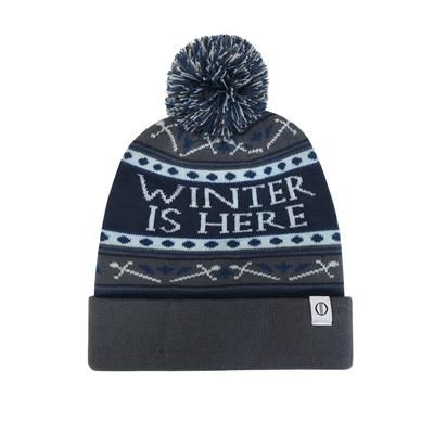 ACRYLIC PULL UP BEANIE with Bobble