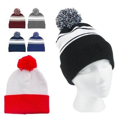BEANIE POMPOM KNITTED WINTER HAT