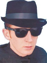 BLUES BROTHERS BLACK FLOCKED HAT with Black Band