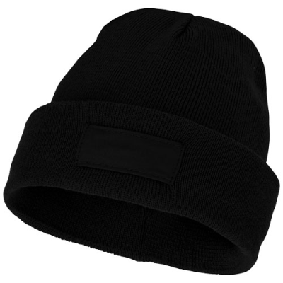 BOREAS BEANIE with Patch in Black Solid