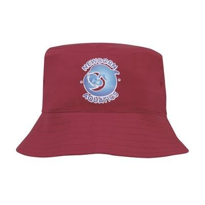BREATHABLE POLY TWILL CHILDS BUCKET HAT WITH SEWN IN EYELETS - CHILDS SIZE (54CM)