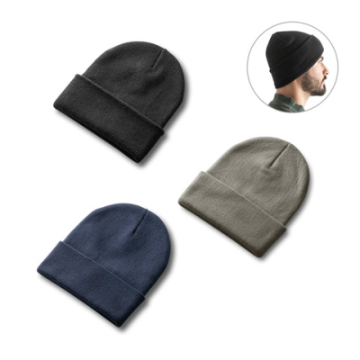 CARL RECYCLED POLYESTER BEANIE HAT - PROMOTIONAL CORPORATE GIFT