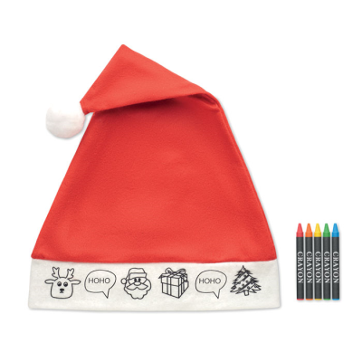 CHILDRENS FATHER CHRISTMAS SANTA HAT in Red
