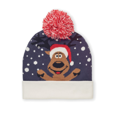 CHRISTMAS KNITTED BEANIE in Blue