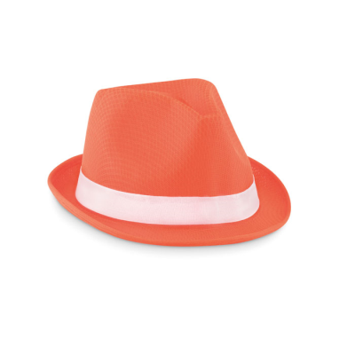 COLOUR POLYESTER HAT in Orange