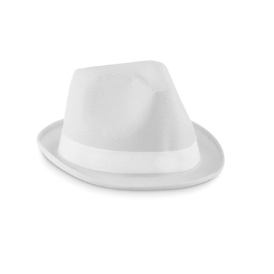 COLOUR POLYESTER HAT in White
