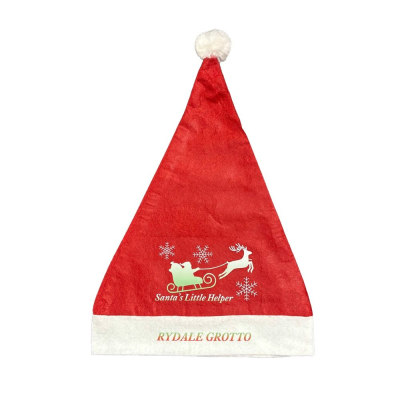 FATHER CHRISTMAS SANTA HAT in Polyester (Uk Stock)