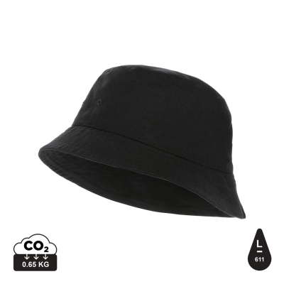 IMPACT AWARE™ 285 GSM RCANVAS ONE SIZE BUCKET HAT UNDYED in Black