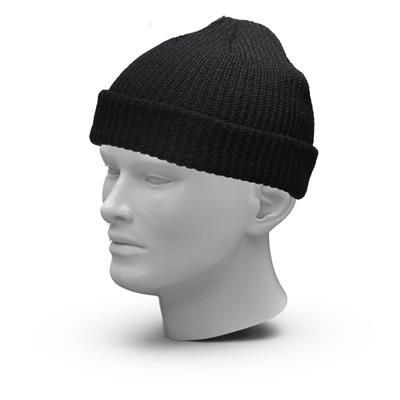 KNITTED HAT FISHERMAN in Black