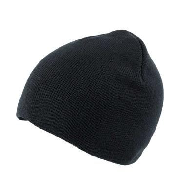 KNITTED SKI HAT WITHOUT TURN UP in Black