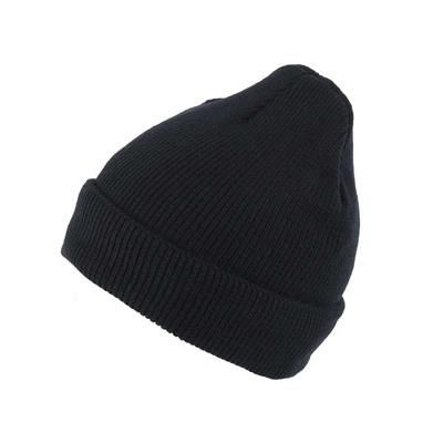 LINED KNITTED SKI HAT in Black