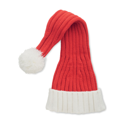 LONG CHRISTMAS KNITTED BEANIE in Red