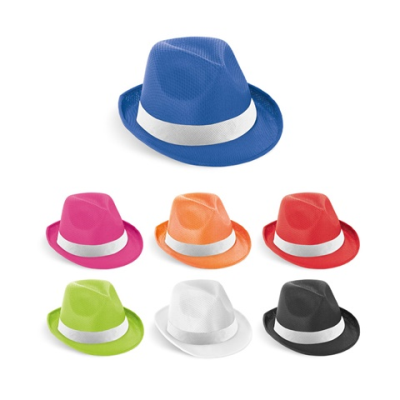 MANOLO POLI HAT in PP with White Polyester Ribbon