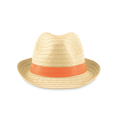 PAPER STRAW HAT in Orange