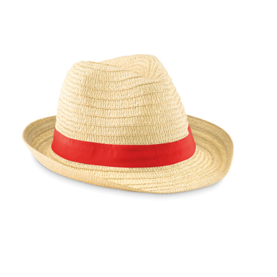 PAPER STRAW HAT in Red