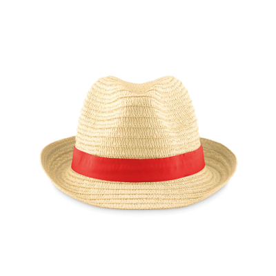 PAPER STRAW HAT in Red