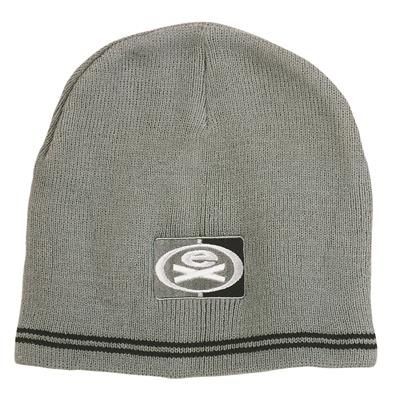 SKULL ACRYLIC BEANIE WITH STRIPES