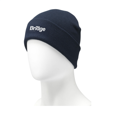 TROMSO GRS RPET BEANIE in Blue - PROMOTIONAL CORPORATE GIFT