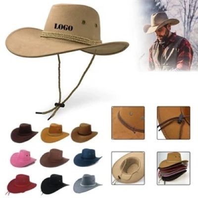 WESTERN SUEDE HAT COWBOY OUTDOORS CAPS - PROMOTIONAL CORPORATE GIFT