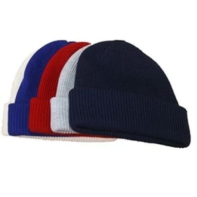 WINTER RIBBED ROLL UP KNITTED BEANIE HAT