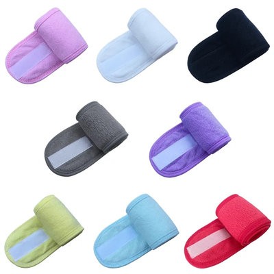 SOFT ADJUSTABLE FACE WASH HEAD BAND with Magic Tape Terry