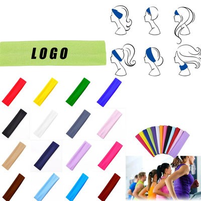 SOLID HIGH STRETCH HEAD BAND YOGA EXERCISE HAIR ACCESSORIES