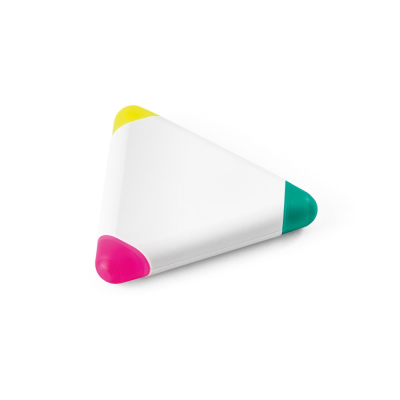 TRIAN 3-COLOUR TRIANGULAR SHAPE PP HIGHLIGHTER in White