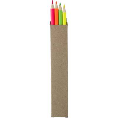 COLOUR HIGHLIGHTER PENCIL SET (4PC) in Brown