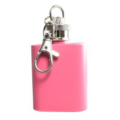 1OZ KEYRING HIP FLASK in Pink