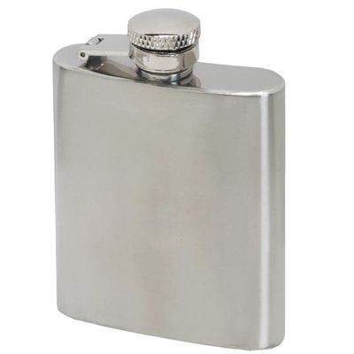 3OZ SILVER STAINLESS STEEL METAL  HIP FLASK