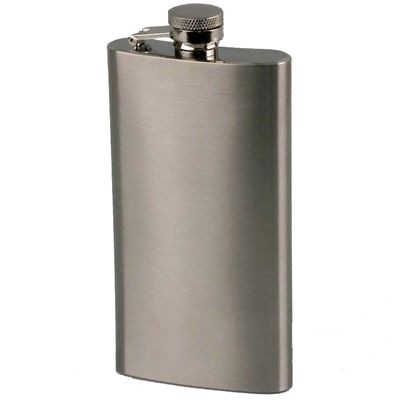 5OZ TALL SLIM SILVER STAINLESS STEEL METAL HIP FLASK