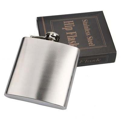 6 OZ STAINLESS STEEL METAL HIP FLASK & WINE POT
