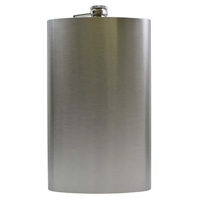 64OZ HIP FLASK in Stainless Steel Metal