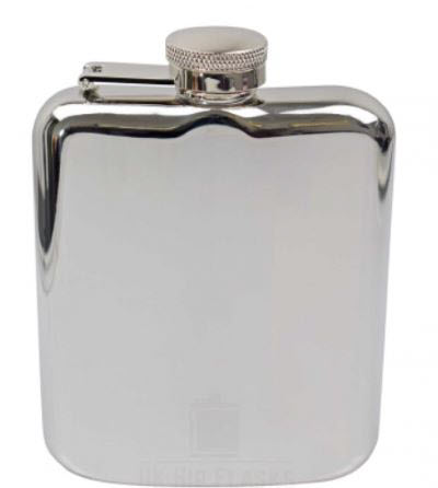 6OZ CAPPED HIP FLASK in Silver