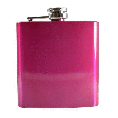 6OZ HIP FLASK in Matt Pink