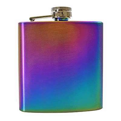 6OZ HIP FLASK in Rainbow