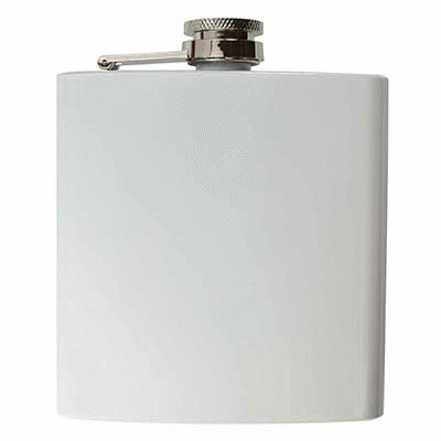 6OZ HIP FLASK in White
