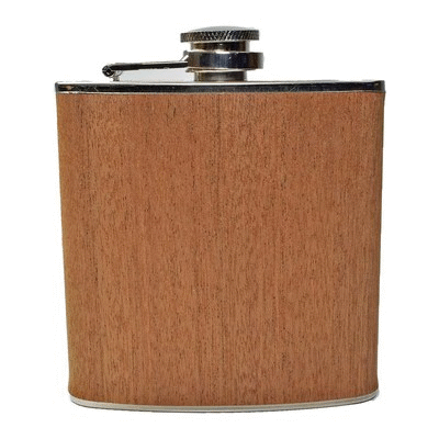 6OZ WOOD HIP FLASK in Dark Wood