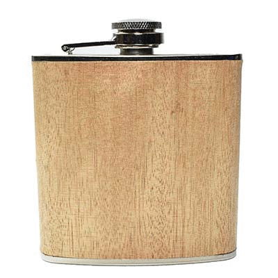 6OZ WOOD HIP FLASK in Light Wood