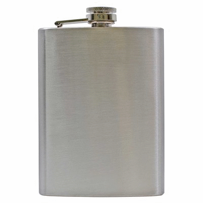 8OZ HIP FLASK in Silver with Stock Box