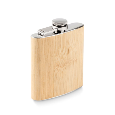 BAMBOO SLIM HIP FLASK 170ML in Brown
