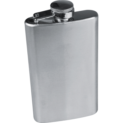 STAINLESS STEEL METAL HIP FLASK FRESNO in Silver Grey 