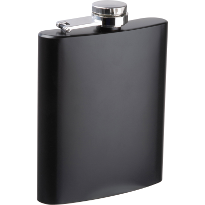 STAINLESS STEEL METAL HIP FLASK SHEFFIELD in Black 