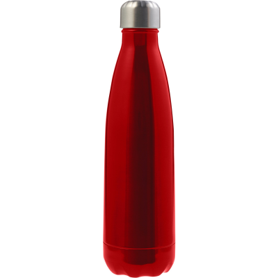 STAINLESS STEEL METAL SINGLE WALLED BOTTLE (650ML) in Red
