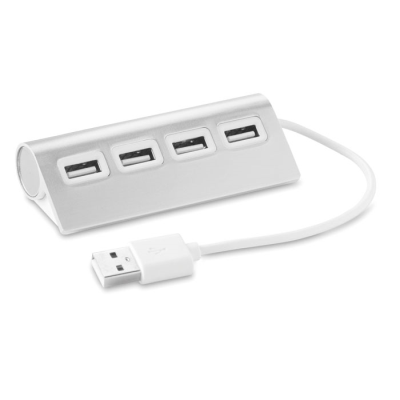4 PORT USB HUB in Silver